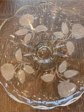 vintage Imperlux hand-cut Bohemia pedestal cake stand